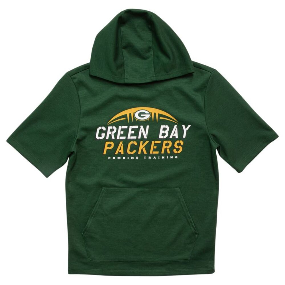 NFL Green Bay Packers Men's Combine Training Short Sleeve Hoodie in Green, 2XL